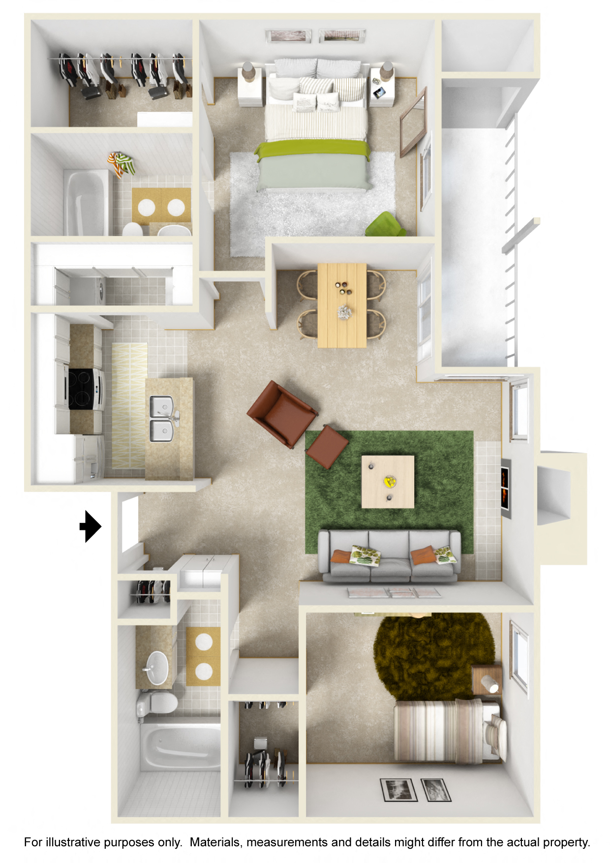 2 bedroom 2 bath